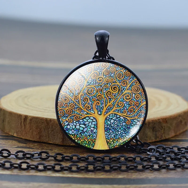 Fashion Tree of Life Necklace Vintage Art Photo Pendant Glass Cabochon Jewelry Life Tree Necklaces Party Gifts Dropshipping