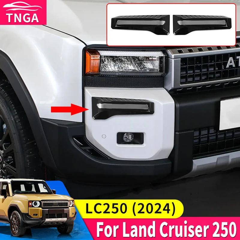 

For Toyota Land Cruiser 250 2024 1958 Prado LC250 First Edition Fog lamp upper Decoration panels,Exterior Upgraded Accessories