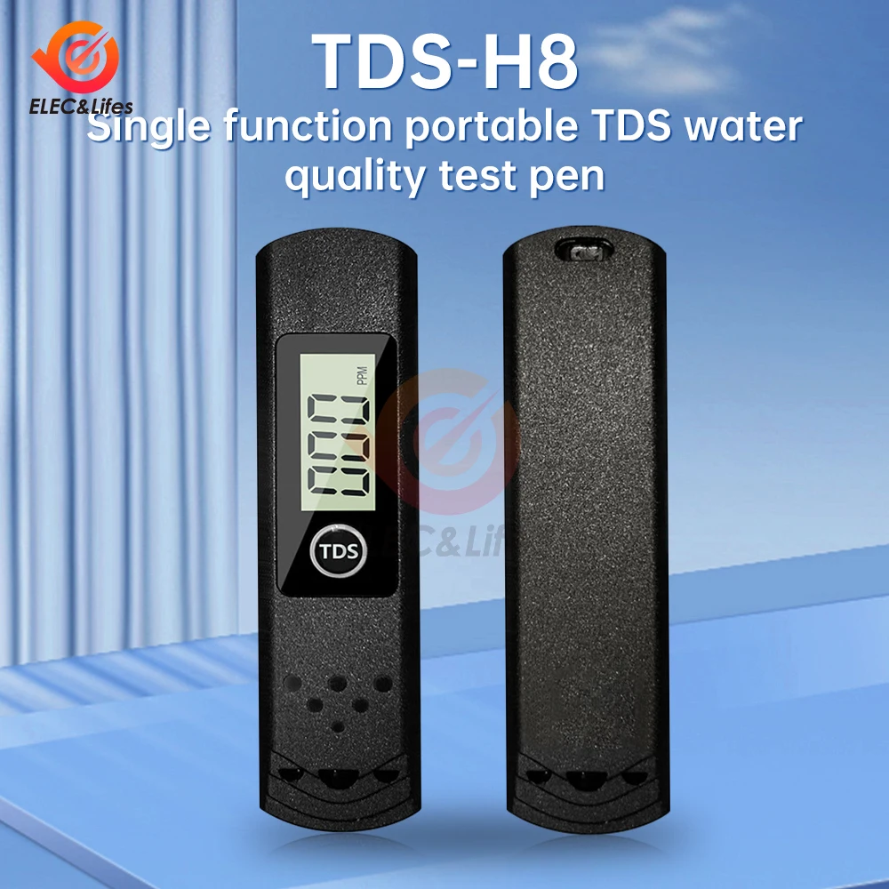 TDS-H8 TDS Meter 0-9990ppm Digital High Precision Pen Water Quality Analyzer Monitor Tester TDS Meter PPM Tester Aquarium Filter