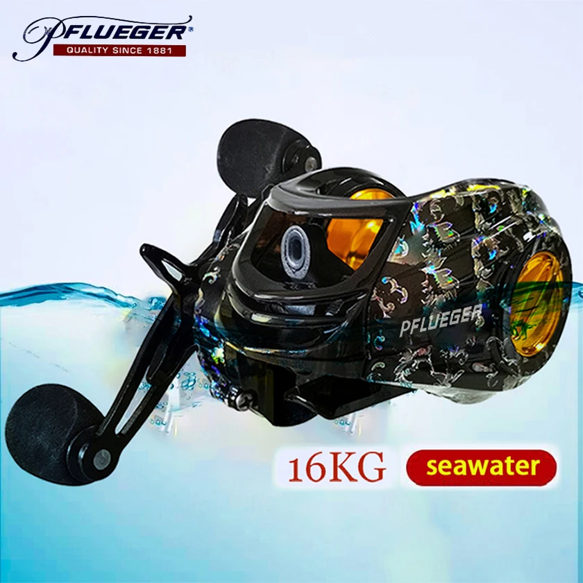 Carrete de pesca Pflueger de largo alcance 16KG máximo resistencia de pesca de invierno agua de mar