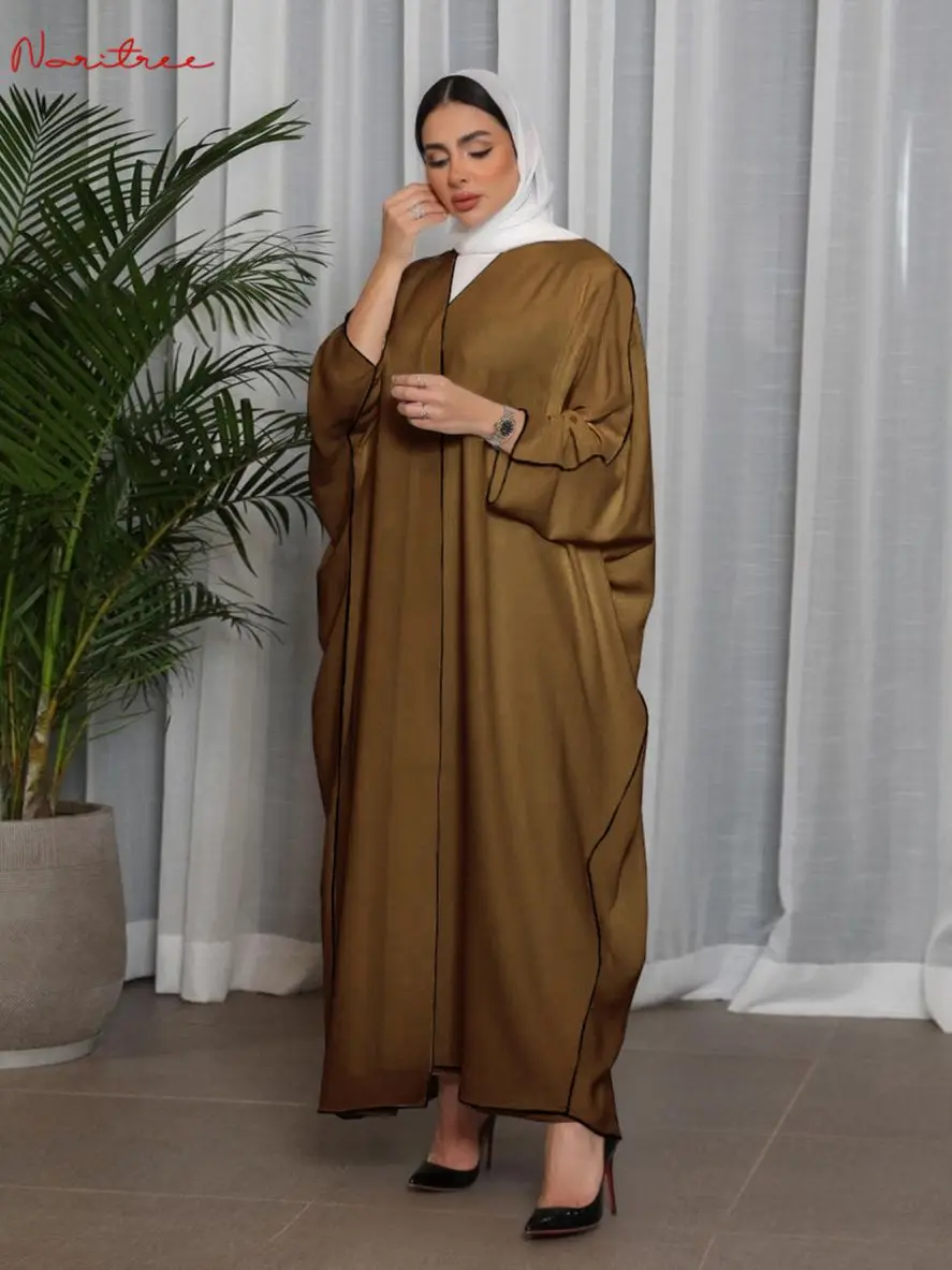 S-XL Fashion Line Oversized Abayas With Belt Djellaba Muslim Dress Dubai Full Length Abaya Dubai Turkey Muslim Islam Robe WY1518