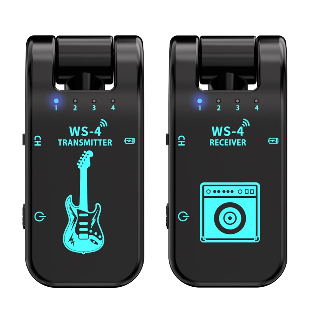 ONGE 2.4G WS-4 Wireless Guitar System Guitar Transmitter Receiver for Electric Guitar Bass 48K/16bit Real-Time Transmission