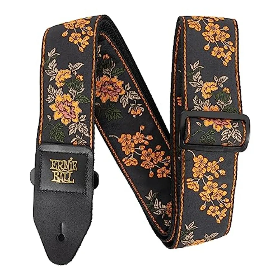 

Ernie Ball Classic Jacquard Guitar/Bass Strap - Tangerine Blossom Fabric Tangerine Durable and Stylish Design for Musical Instr