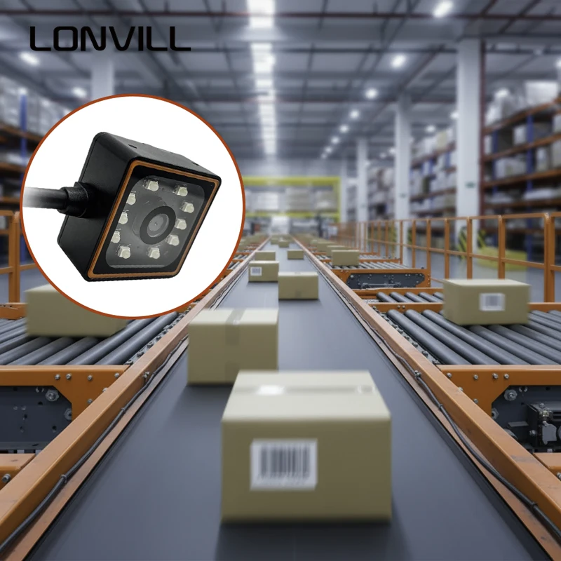 LONVILL 55 cm Long-distance Scan One-dimensional Code DM QR Code IP65 High Speed Fixed Mount Barcode Scanner for Sorting Center