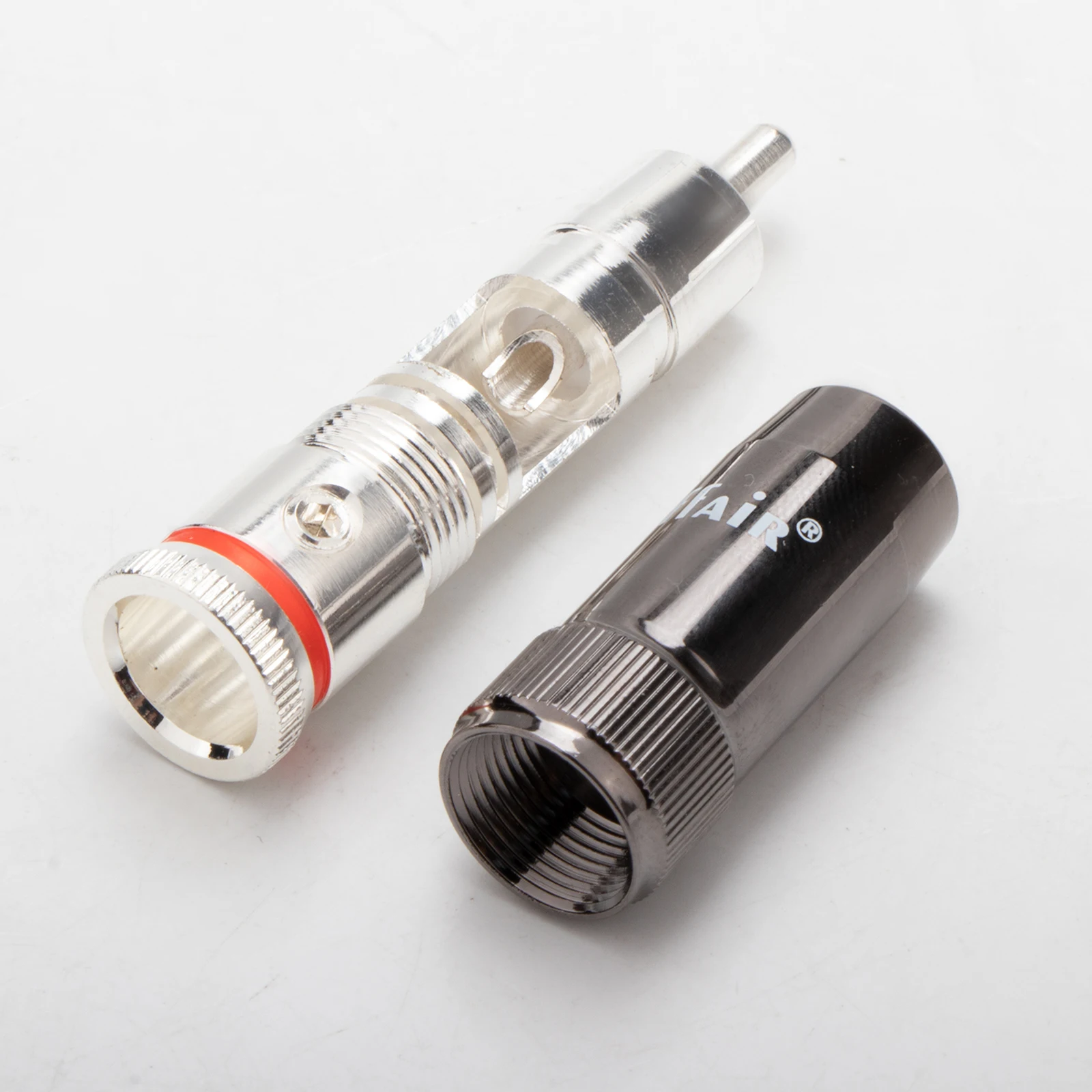 Preffair RCA Plug Berlapis Perak Konektor RCA Solder Self-locking Lotus Head RCA Ekstensi Adaptor Kabel Diy