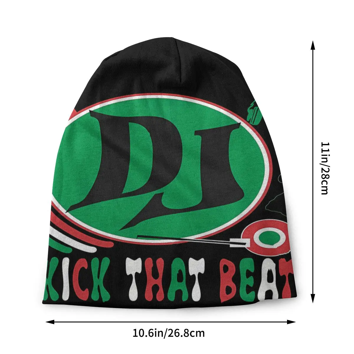 Bonnet Hats DJ Music Art Men Women's Thin Skullies Beanies Hat DJ Kick That Beat Autumn Spring Warm Cap Design Caps