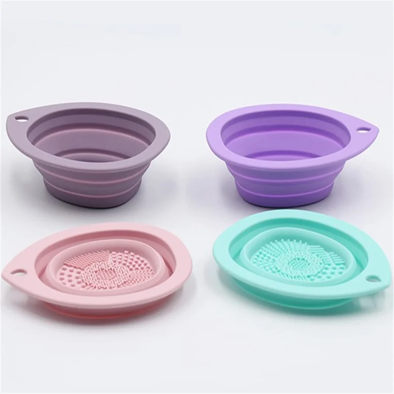 Silicone Foldable Makeup Brush Cleaner, Brush Scrubber Bowl, Portable Washing Tool Cosmetic Brush Cleaner view 6