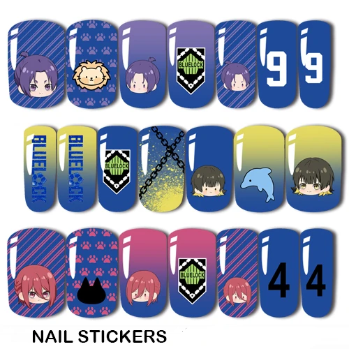 Mikage Reo Nagi Seishiro Hachi etc. Meguru Isagi Yoichi Nail Sticker Otaku Anime Kute Ontwerp Nail Art Chibi Kawaii Nail Accessoires