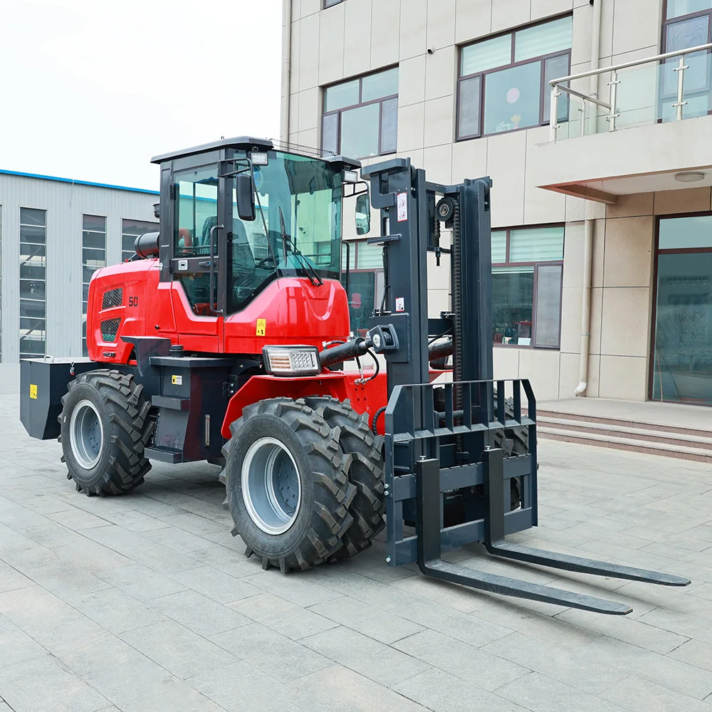 4x4 Rough Terrain diesel Forklift Terrain Fork Lift 5 Ton All Rough Terrain Forklift 4 Way Forklift Customize