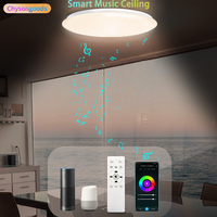 Modern Wifi Smart LED Ceiling Lights With Bluetooth Speaker Compatible With Alexa Google Home For Home Decoration Home Appliance