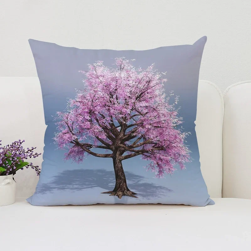 Japanese Cherry Blossom Decorative Pillow Cover for Living Room Cushions Cushion Cover 45*45 Home Decor Bed Pillowcases 45x45