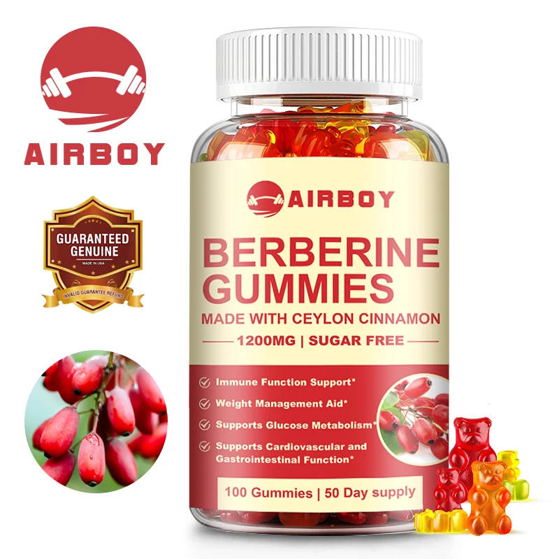 

Berberine Gummies - with Ceylon Cinnamon - Support Immune, Heart, Metabolic and Digestive Health