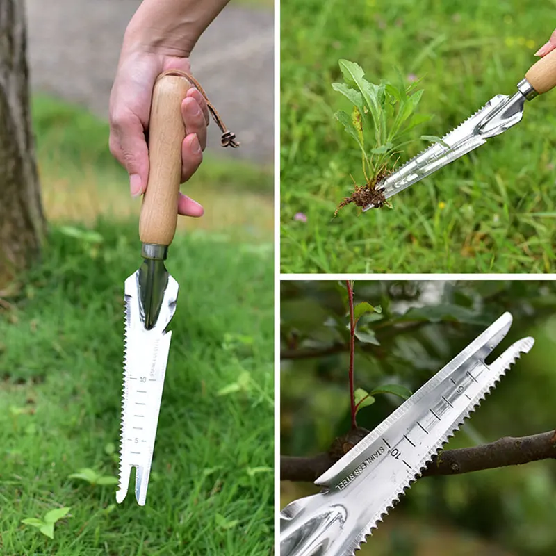 5-In-1 Stainless Steel Weeding Shovel Garden Weeding Potted Planting Multifunctional Root Picking Shovel Manual Weeding Tools