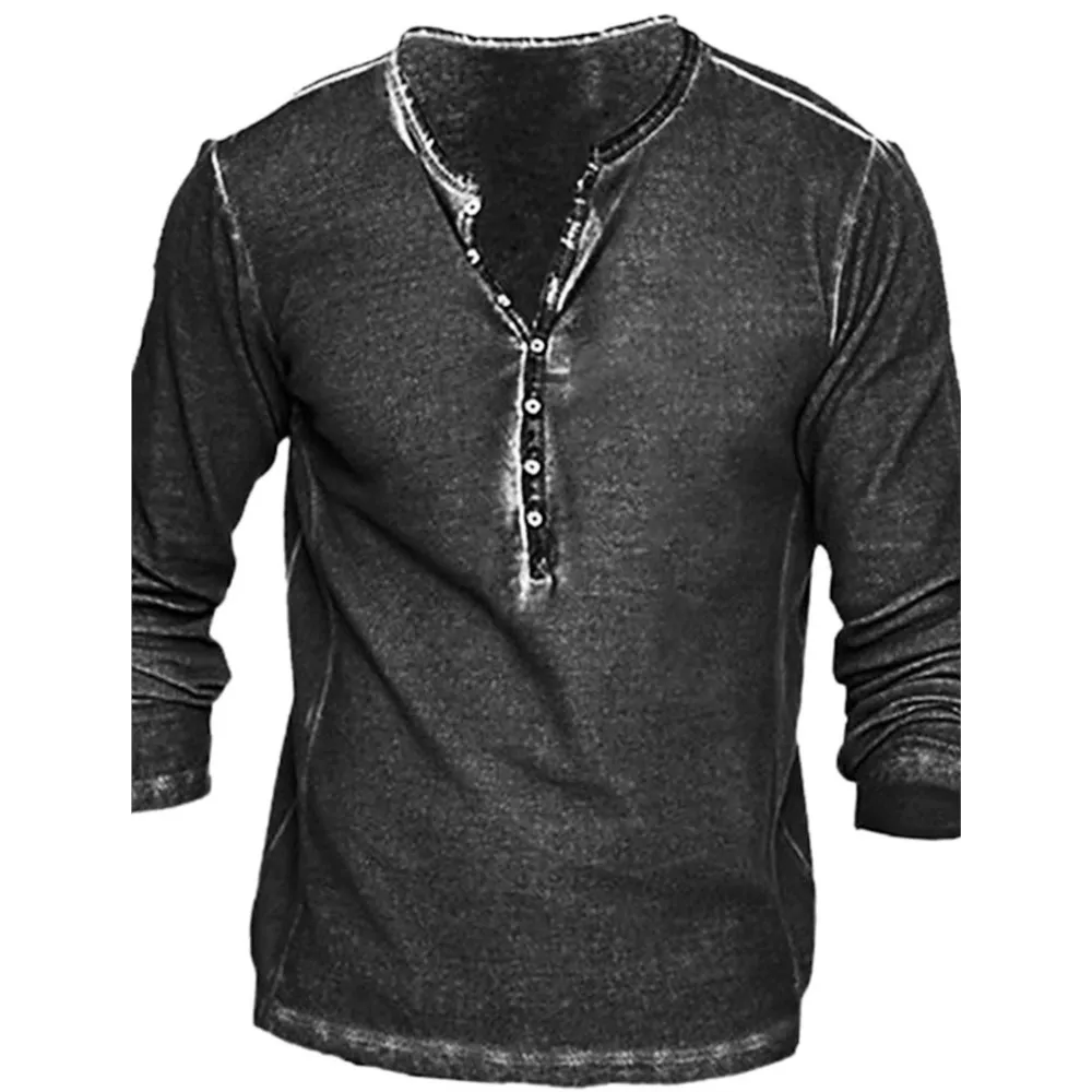 Button-Up V-Neck Vintage Multi-Colored Short-Sleeved Goth T-Shirt Men Punk Street Wear Men Oversized Brazilian Spanish T-Shirt