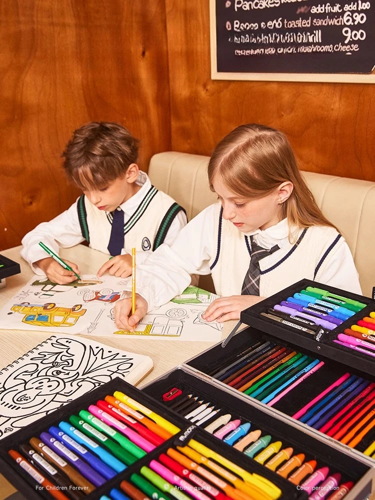Primary school and children's art painting tools, wax watercolor pen gift box set