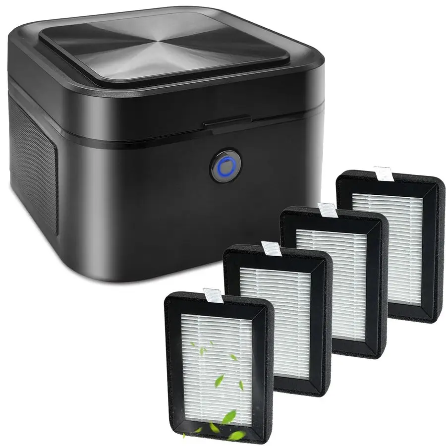 

in 1 Air Purifier Multifunctional Smokeless Ashtray and Filter4 pack for Cigarette Smoker, HEPA Filter Reduce Smoke, USB Recharg