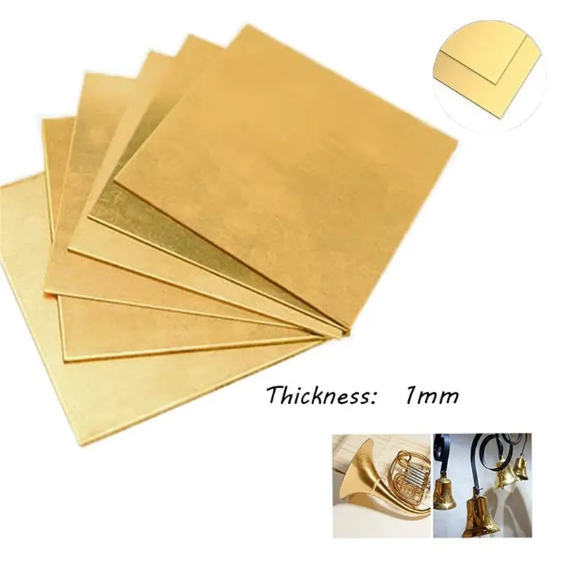 HRBAJ-CNC Frame Model Mould 100X100mm Brass Sheet 1Mm Thickness Brass Plate Cutting DIY Construction Brass Pad