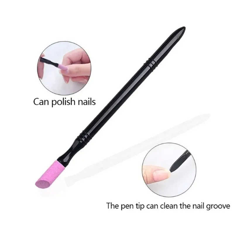 Nail Art Manicure Tools Set - 1pc/5pcs Cuticle Stone Pusher Sanding Sticks Nail File Nail Art Pen Cuticle Remover Trimmer Buffer image 4