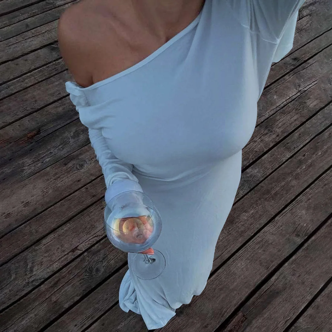 HOTSHOT High Street Women Maxi Dresses Classic Solid Backless Full Sleeve Sheath Concise Robe Female Elegant Banquet Vestidos