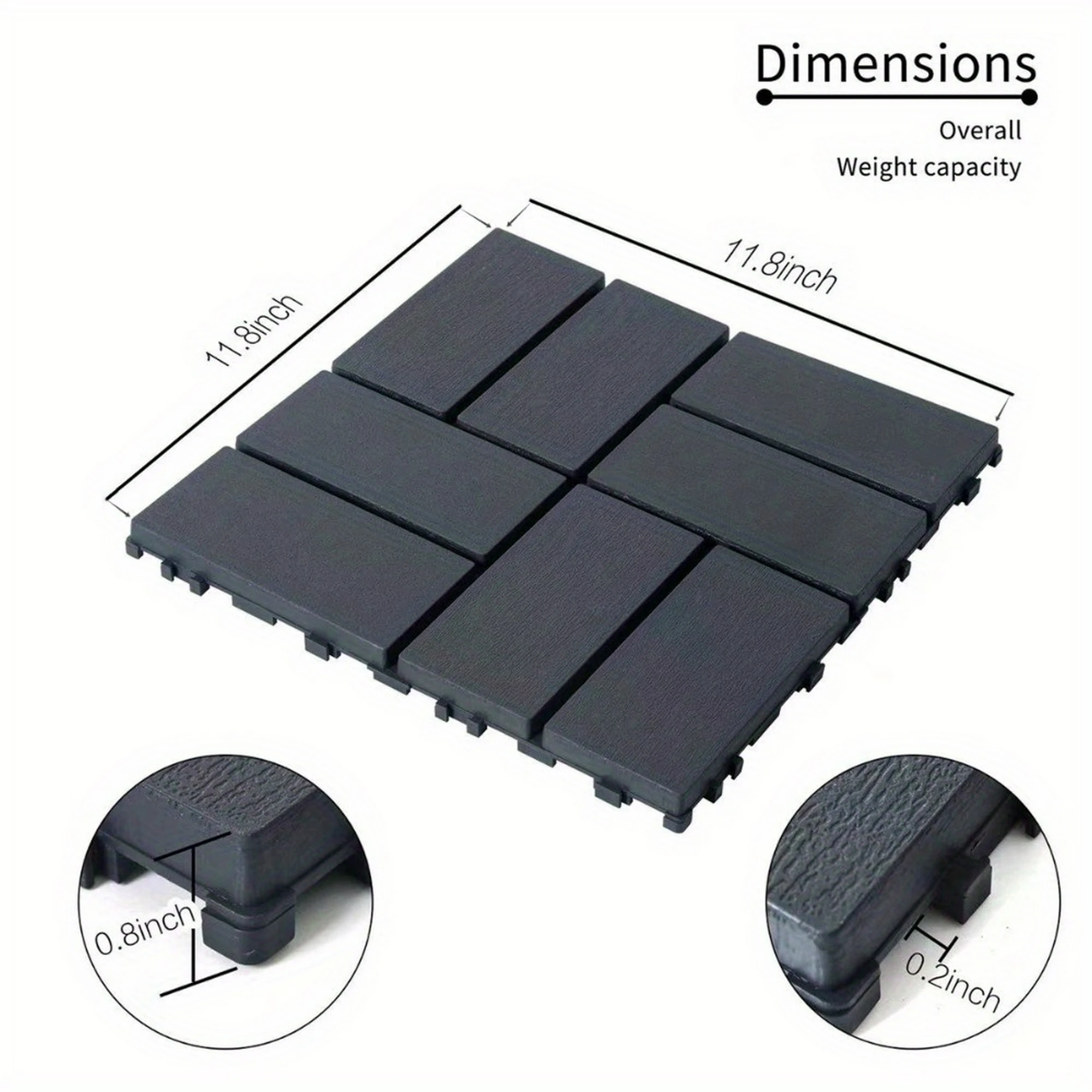 Small Eight piece Outdoor Flooring Imitation Wood Plastic PP Splicing Flooring Simple Anti slip Waterproof Balcony Garden Bathro