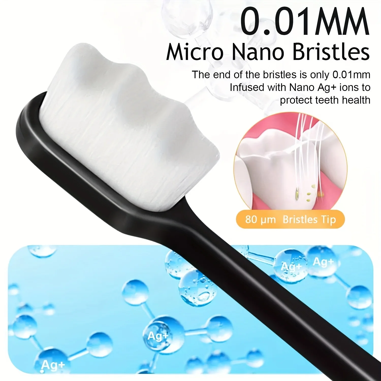 10 Ultra Soft Manual Toothbrushes with 20000 Soft Bristles