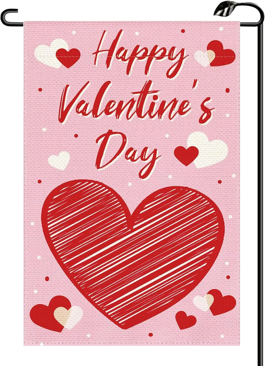Love Heart Happy Valentines Day Garden Flag 12x18 Inch Vertical Double Anniversary Wedding Sided Welcome Small Flags Farmhou yyi