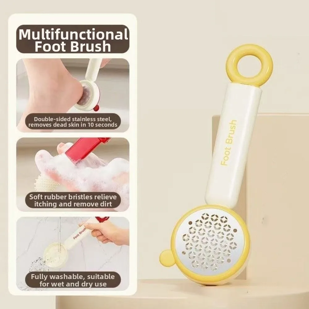 3-in-1-Fußbürstenwäscher, ergonomisch, mit Griff, abgestorbene Haut, Hornhautentferner, Handheld-Peeling, Fußreibe, Pediküre-Werkzeug