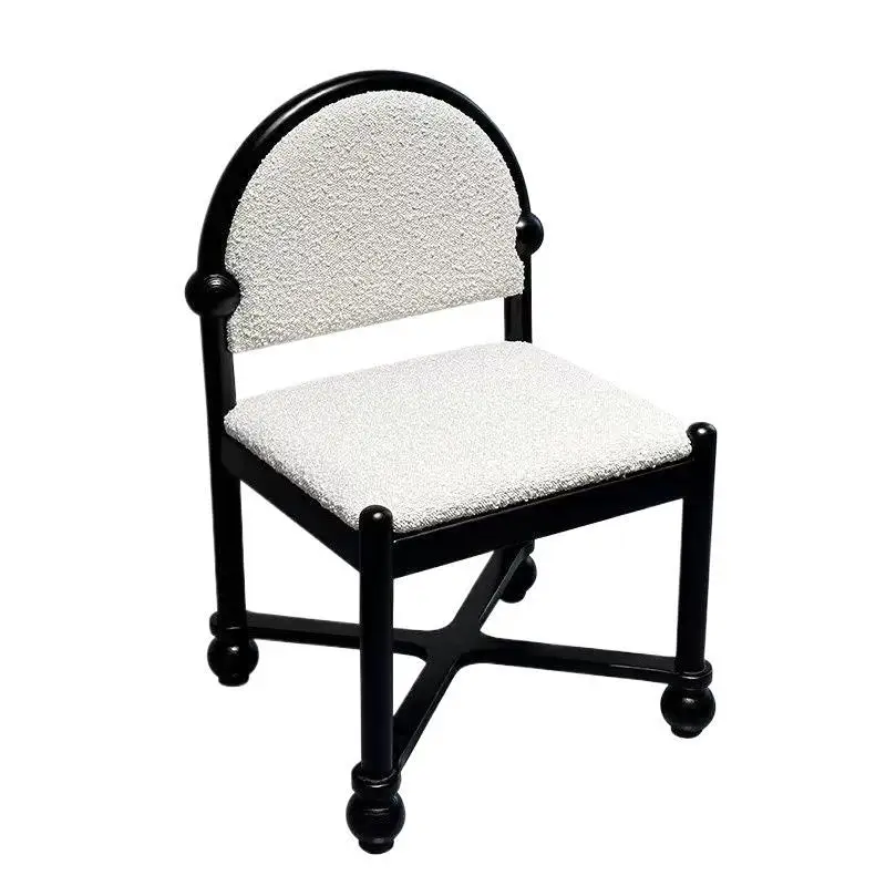 

Designer ball chair French retro home soft bag chair solid wood dining table chairs restaurant chairs hotel balcony makeup stool