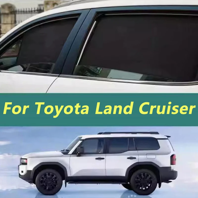 

For Toyota Land Cruiser Lc250 2022-2024 Car Front Windshield Shade Cloth Sun Visor Side Window Magnetic Sunshade Mesh Curtains