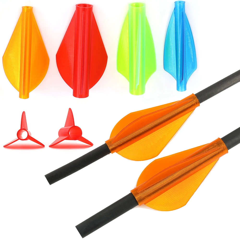 ขนนกธนู 6/12 ชิ้น ขนาด 1.75 นิ้ว วัสดุ TPU สำหรับก้านคาร์บอน ไม้ ไฟเบอร์กลาส ขนาด ID4.0/6.0/7.6 มม. ทนทาน เหมาะสำหรับฝึกซ้อมยิงธนู