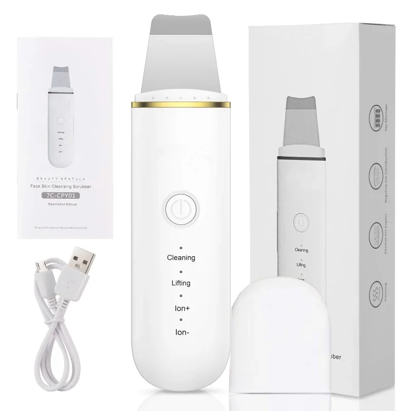 قابلة للشحن بالموجات فوق الصوتية الجلد الغسيل أداة التجميل التطهير العميق بالموجات فوق الصوتية التطهير التجويف الوجه تقشير مجرفة