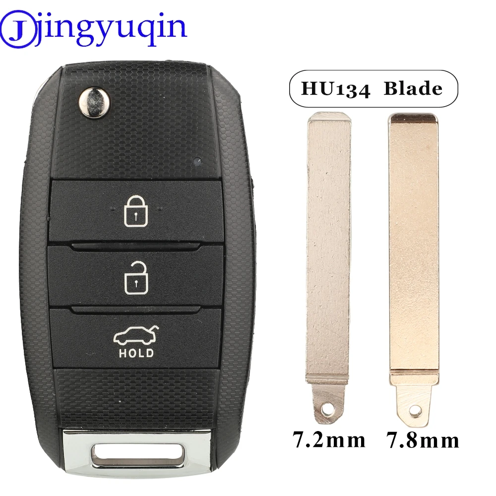 jingyuqin 3 Buttons Remote Flip Car Key Shell for Kia Venga Sportage K5 Rio Cerato Optima Soul Auto Key Case Replacement HU134