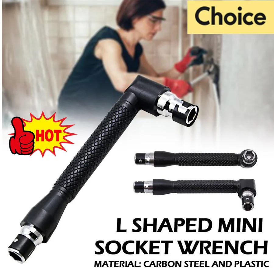 

Mini Double-ended L-Socket Wrench 6.35mm 90° Right Angle Screwdriver Driver Bit Joiner Handle Utility Tool Set Home Maintenance