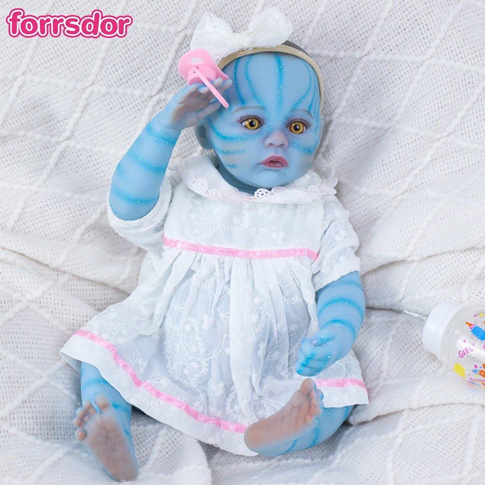 18 Zoll Silikon Baby Reborn Vollvinylkörper Avatar Meadow Lebensechte Soft Touch Handgemachte hochwertige Puppe für Mädchen Kinder Spielzeug Geschenk