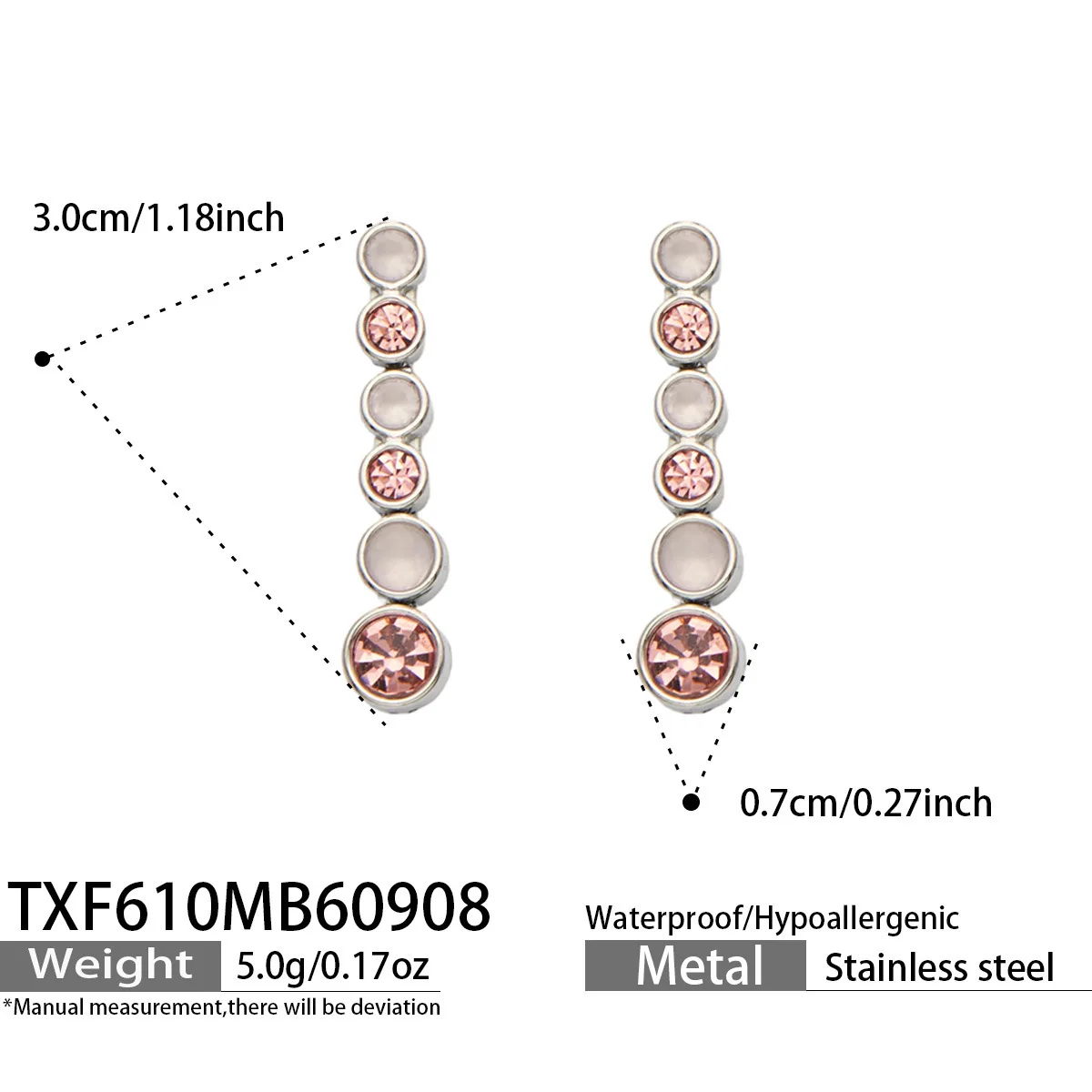Boho Farbiger Zirkon Tennis-Schmuckset für Damen 18K Vergoldetes Edelstahl Farbverlauf Runde CZ Halskette Armband Ohrringe – Detail 12