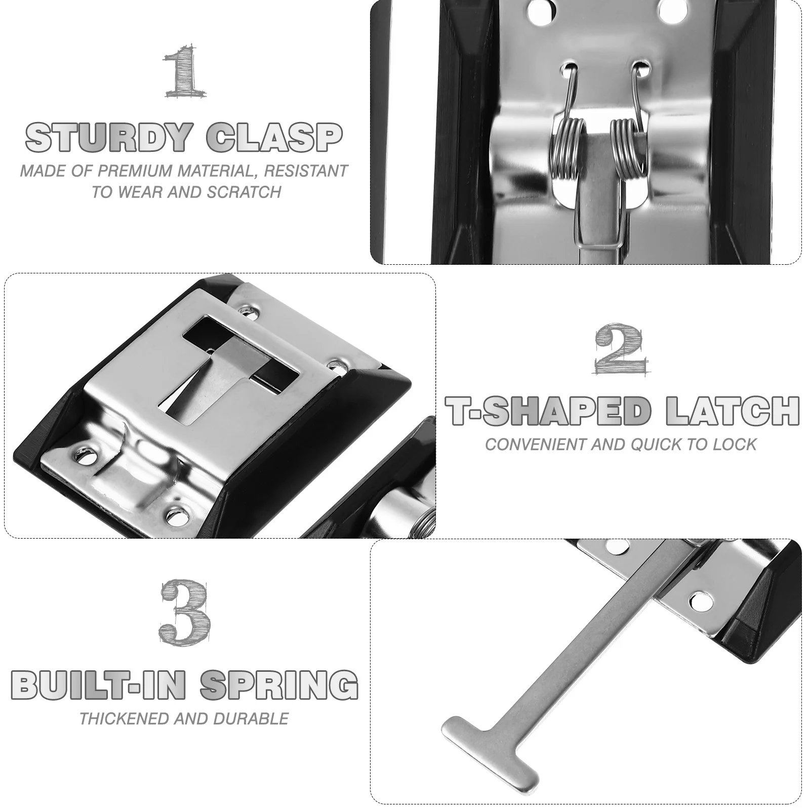 

Stainless Steel Door Catch 13X6.5X1Cm Heavy Duty Metal Hook Holder For Van Motorhome Travel Car Replacement T-Style Entry Door