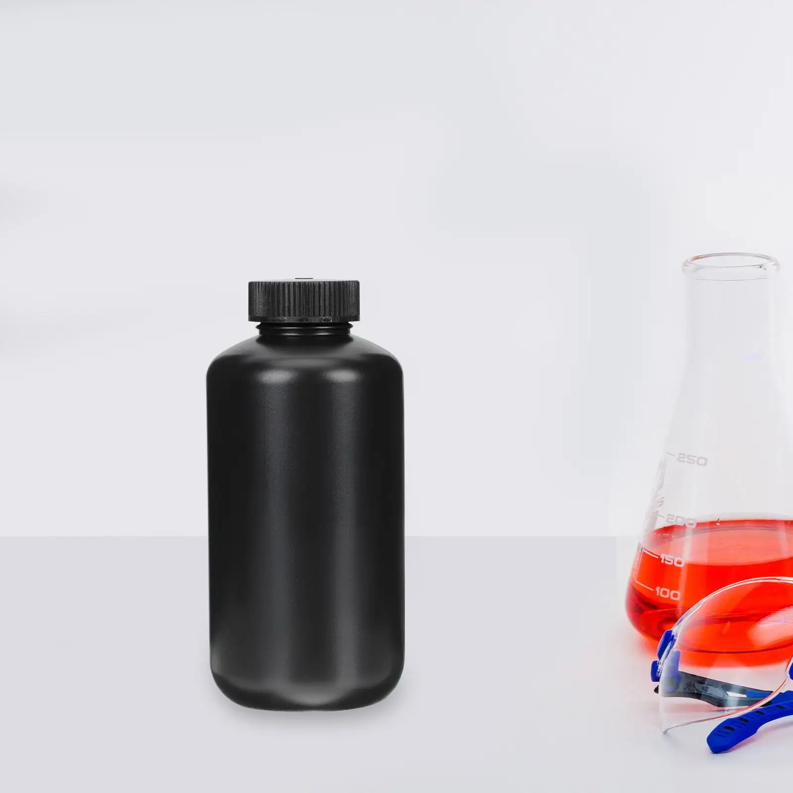 500ml Black Pe Plastic Lab Bottle With Cap Sealing Sample