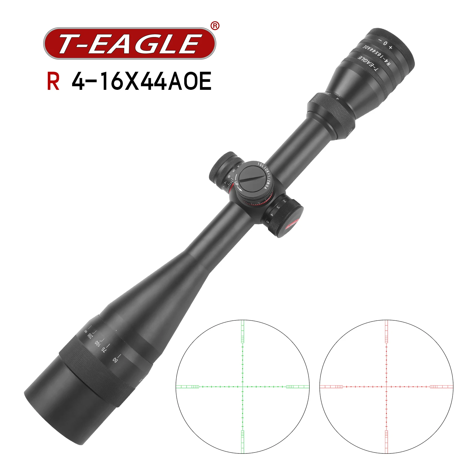 T-EAGLE R4-16x44 AOE Tactical Riflescope Hunting Rifle Scopes Spotting Airsoft Air Gun Sight Optical PCP Telescope