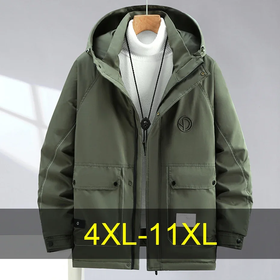 

11XL Plus Size Parkas Men Winter Thick Jacket Coat Windbreaker Cargo Parkas Male Fashion Casual Black Parkas Male Big Size 11XL