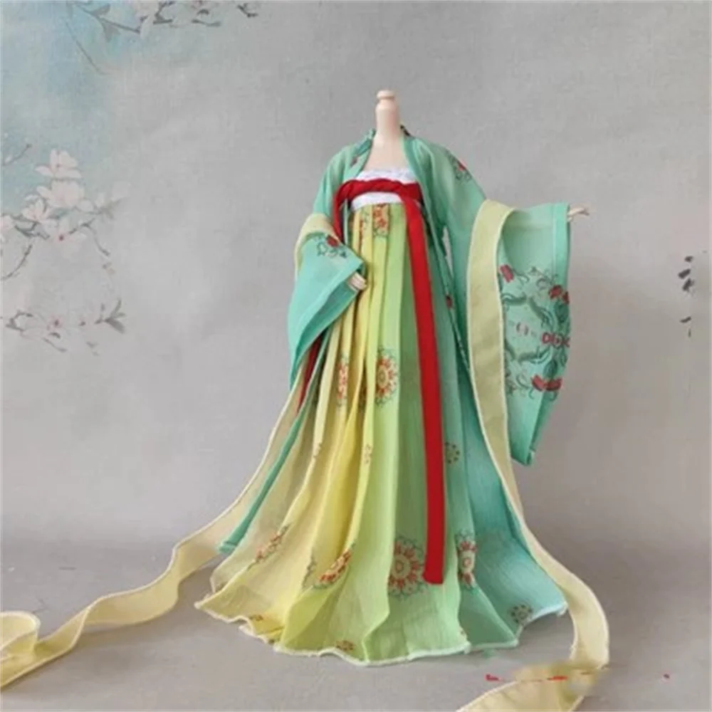 Customize Long Dress 1/6 Female Tradition Hanfu Long Dress Chinese Ancient Anime Clothing Suit for 12inch Action Figure Toys