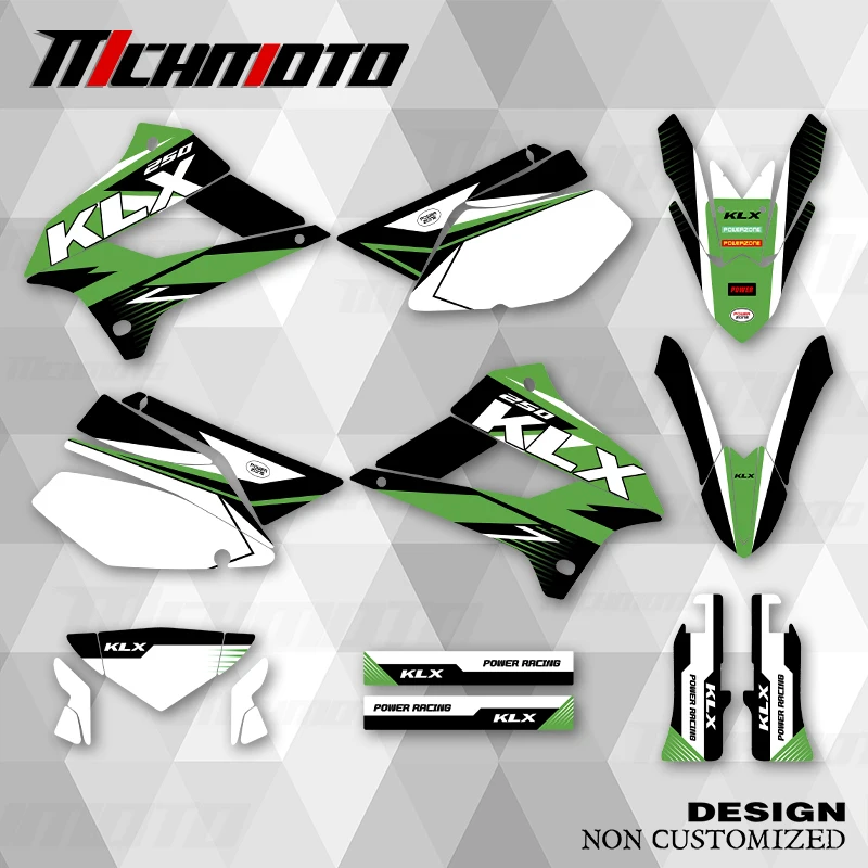 

MCHMFG New Style Graphics Decals Stickers Kits For KAWASAKI KLX250 2008 2009 2010 2011 2012 2013 2014 2015-2021
