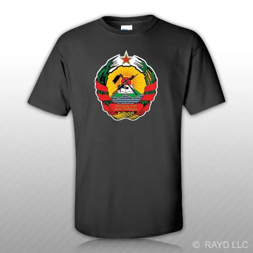 Mozambican Coat of Arms T-Shirt Tee Shirt Free Sticker Mozambique flag MOZ MZ   High Quality 100%Cotton Short Sleeve