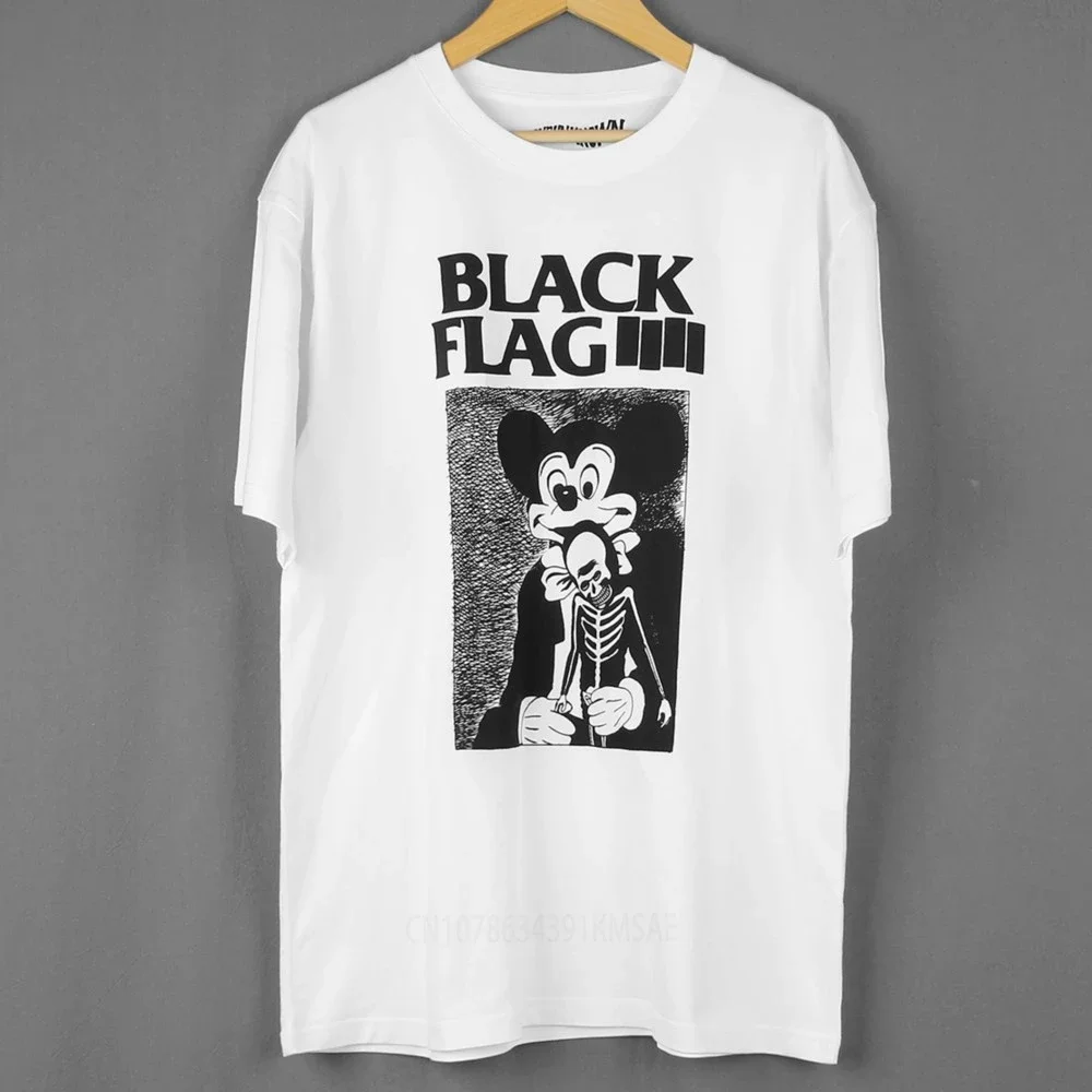 Black Flag T-Shirt Hardcore Punk SST Husker Du Bad Brains Men's Clothing Short Sleeve Cotton Tee Shirt