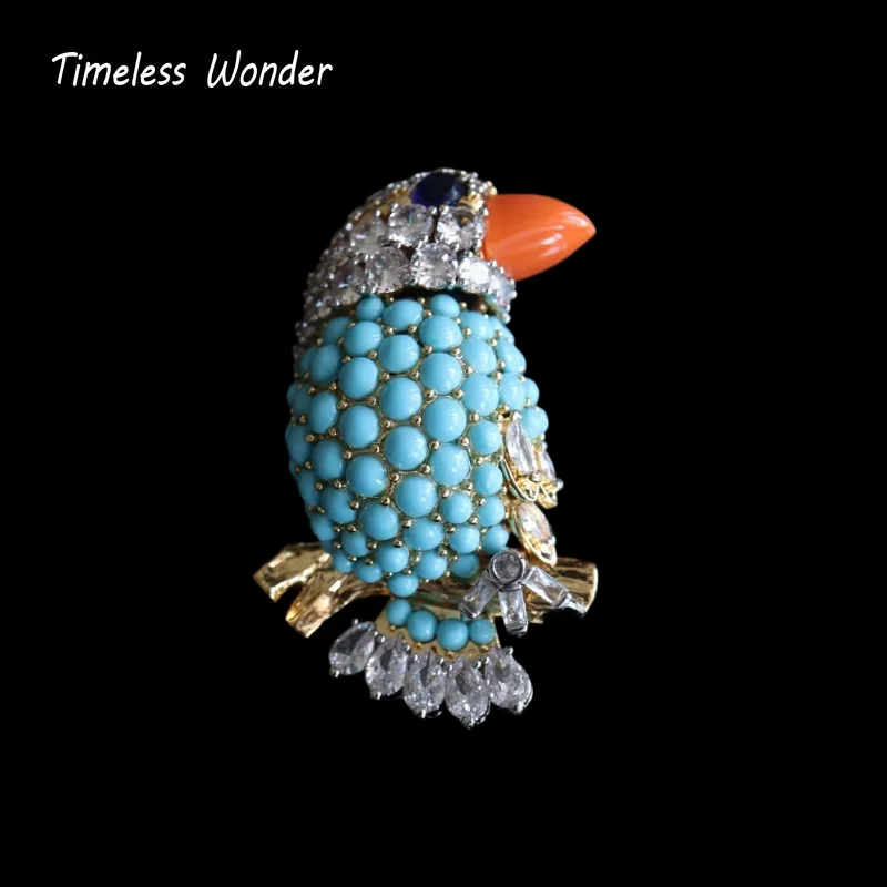 

Timeless Wonder Fancy Zircon Bird Brooch Pins for Women Designer Jewelry Trendy Classy Rare Gift Vintage Lovely 6323