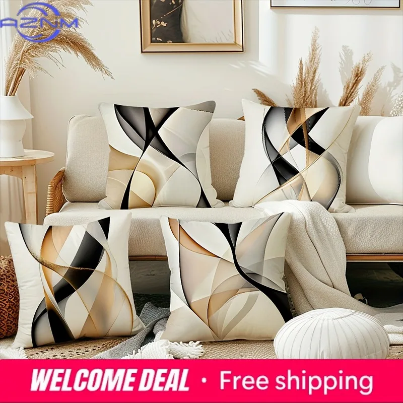 Modern Geometric Patterned Throw Pillows for Home Decor Polyester pillowcase, sofa decorative cushion cov Headboard Pillow