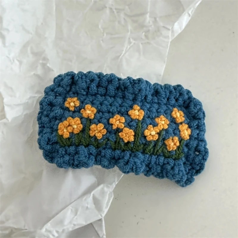 New Cartoon Pastoral Hair Clip Girl Handwoven Flower Knitted Children\'s Baby Clip Hair Accessories Girl