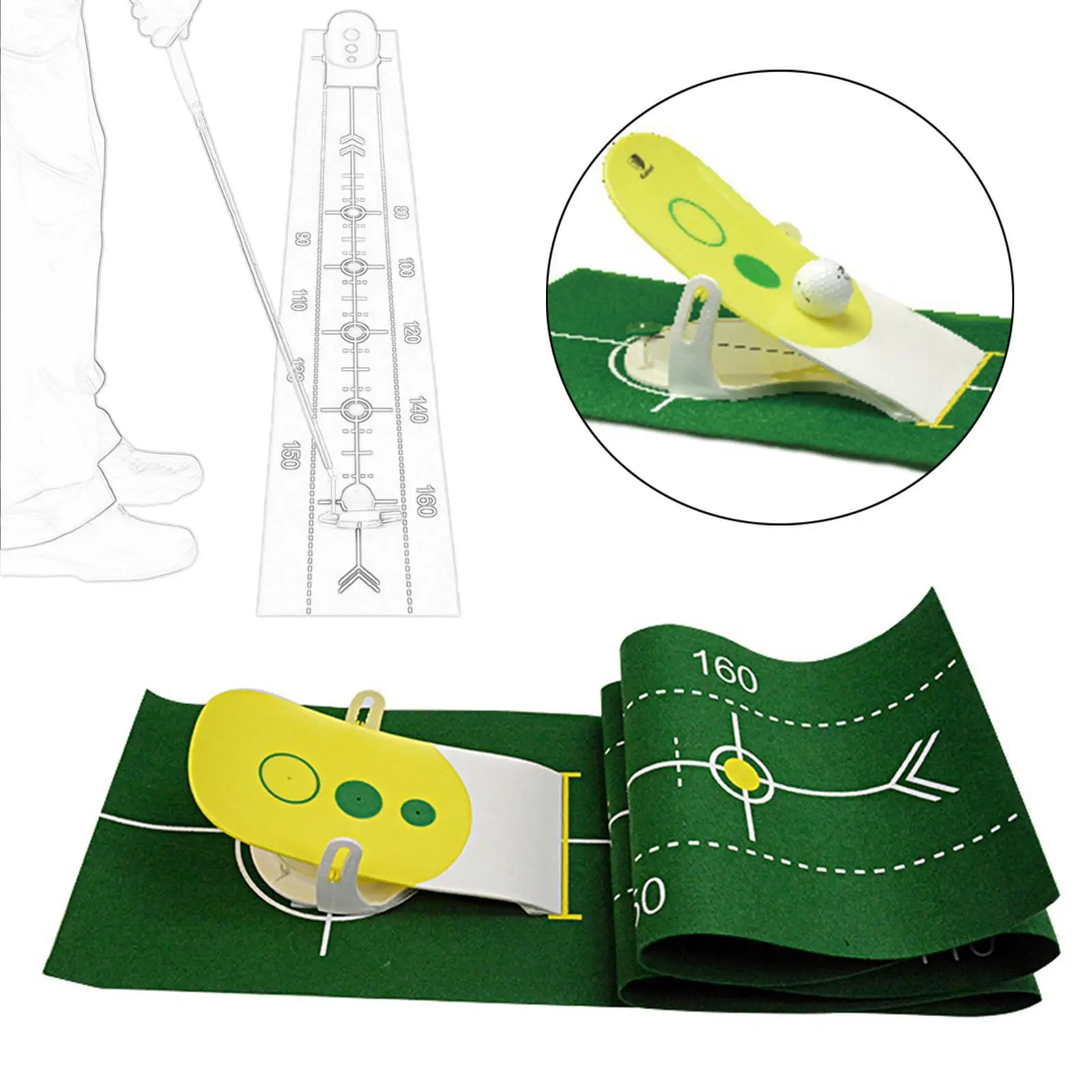 휴대용 골프 퍼팅 매트, 실내 야외 정원 가정용 골프 기술 향상