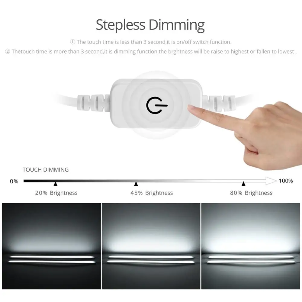 DC12V Touch Sensor Switch LED Light Series Connection For Kitchen Lamp Under Cabinet Lighting White Warm White light Bar