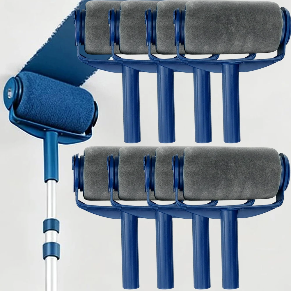 Brocha de Rodillo Autocebante de Tambor Grande Compatible con Barra de Extensión, Brocha de Pintura Recargable, Almacenamiento de Pintura, Pintura de Paredes