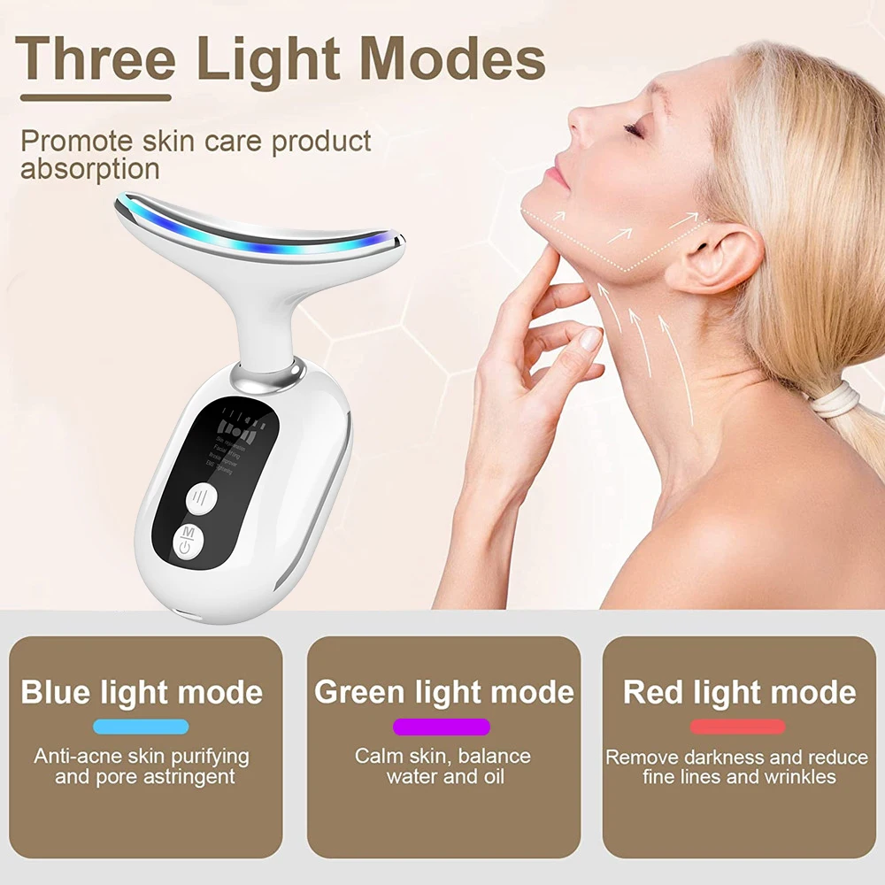 Massager for Face Lifting Facial Massagers EMS Neck Eye Massage Instrument Vibrator Microcurrents Red Light Therapy Anti Wrinkle